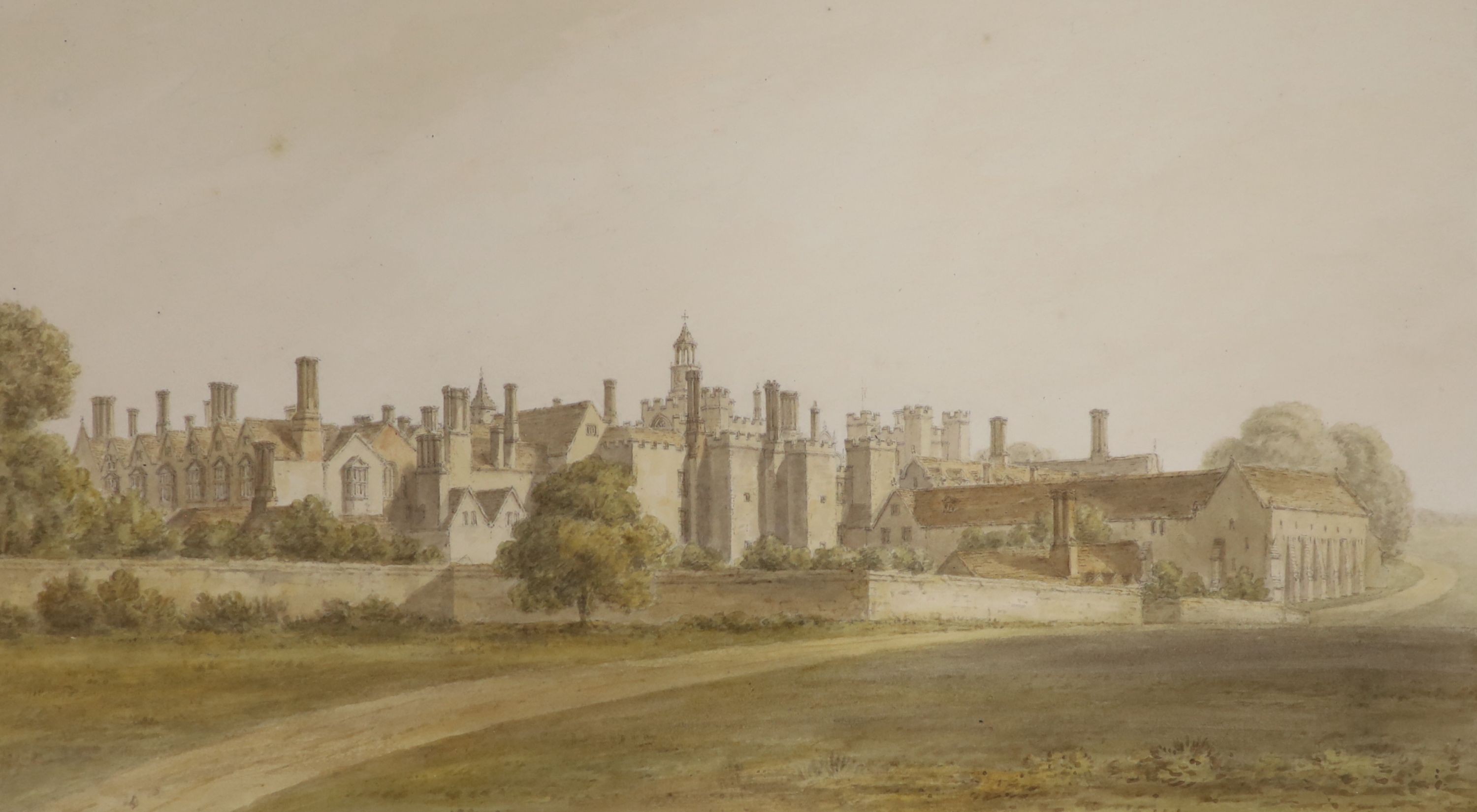 John Chessel Buckler (1793-1894) and John Buckler (1770-1851), pair of watercolours, View of Knowle House, signed, Agnew & Sons labels verso, 27 x 43cm